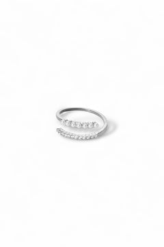 Tai silver adjustable pearl and crystal split ring by Ariel Taub