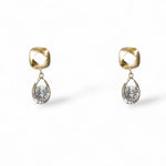 Tessa matte gold crystal drop earrings by Ariel Taub