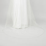 Back view of Tinsley veil showing Austrain crystal border detail up close