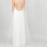 Back view of Tinsley veil showing crystal border detail