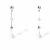 Tori silver pearl and crystal drop earrings by Ariel Taub