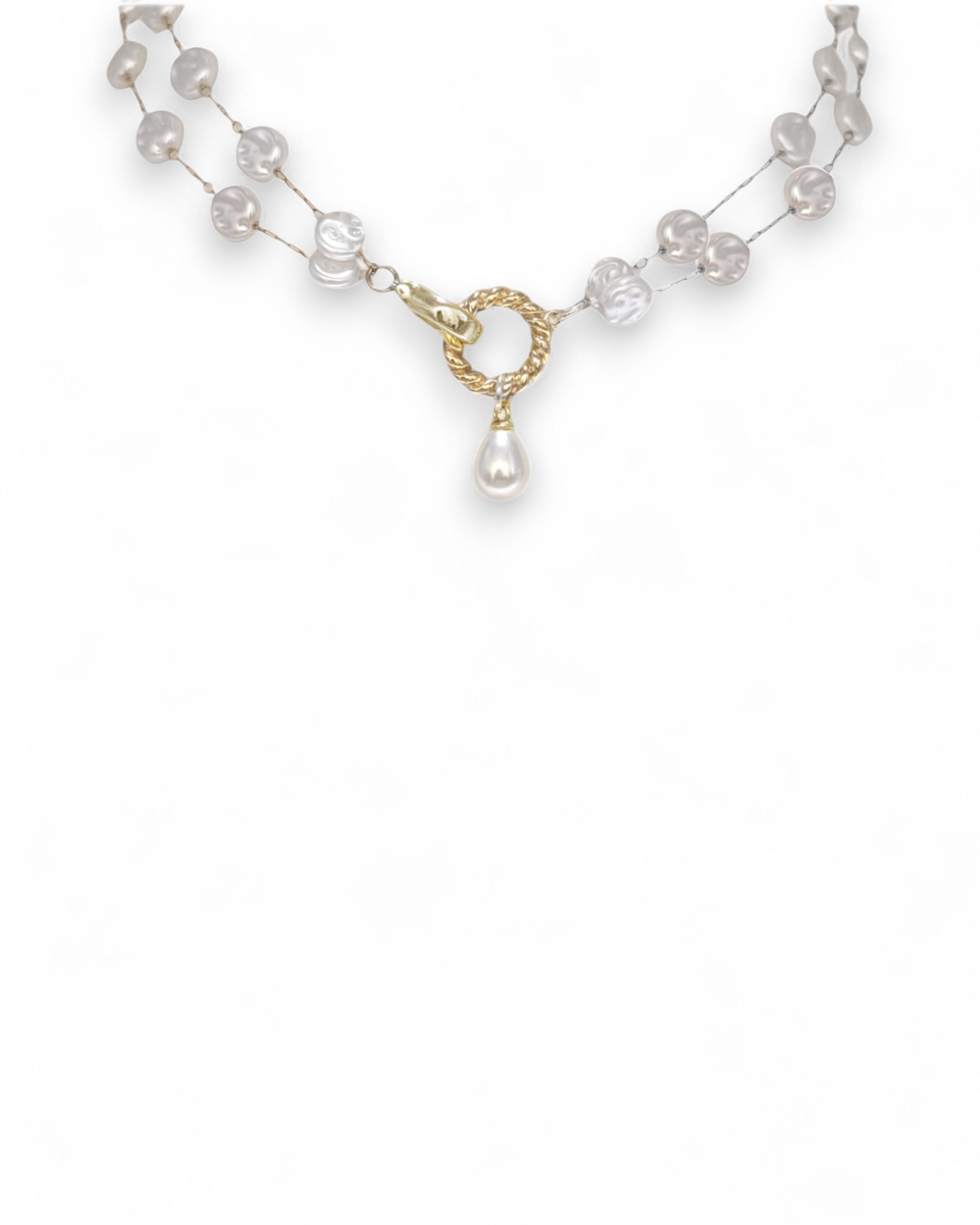 Très Chic Double Row Pearl Choker Necklace