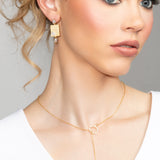Veronica Hexagon Crystal Lariat Necklace