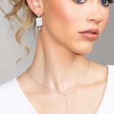 Uptown Cubic Zirconia Rectangular Drop Earrings