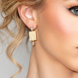 Uptown Cubic Zirconia Rectangular Drop Earrings