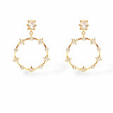 Vera CZ Star Hoop Earrings