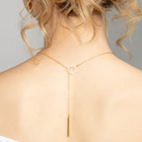 Veronica Hexagon Crystal Lariat Necklace