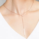 Veronica Hexagon Crystal Lariat Necklace