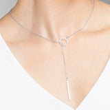 Veronica Hexagon Crystal Lariat Necklace