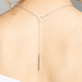 Veronica Hexagon Crystal Lariat Necklace