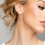 Victoria Crystal and Pearl Drop Earrings