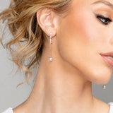 Victoria Crystal and Pearl Drop Earrings