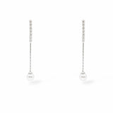 Victoria Crystal and Pearl Drop Earrings