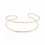 Front view of the Spencer cuff bracelet in gold