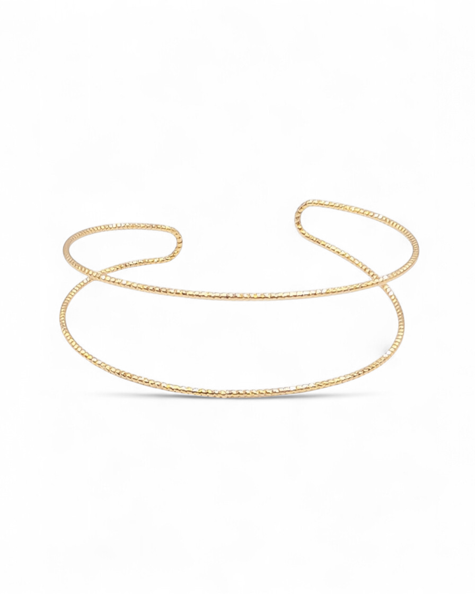 Front view of the Spencer cuff bracelet in gold
