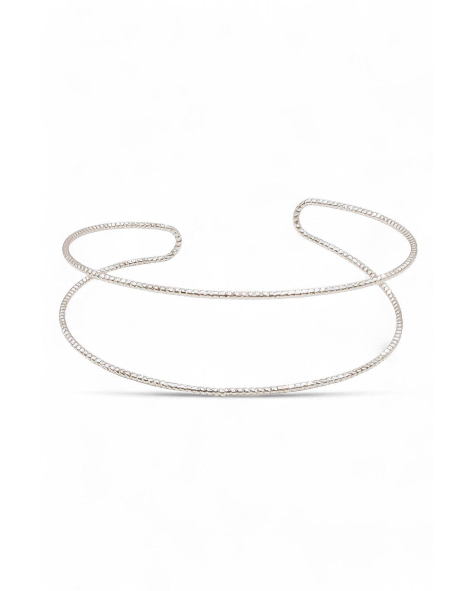 Front view of the Spencer cuff bracelet in silver