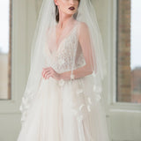 Delilah Two-Tier Handkerchief Waltz Floral Veil