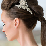 Hibiscus Crystal and Beaded Floral Hairpiece