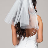 Ariana Shoulder Bubble Veil with Satin Bow