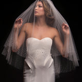 Destiny Two-Tier Blush Fingertip Crystal Veil