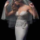Destiny Two-Tier Blush Fingertip Crystal Veil
