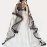 Epic Two-Tier Horsehair and Lace Cathedral Veil
