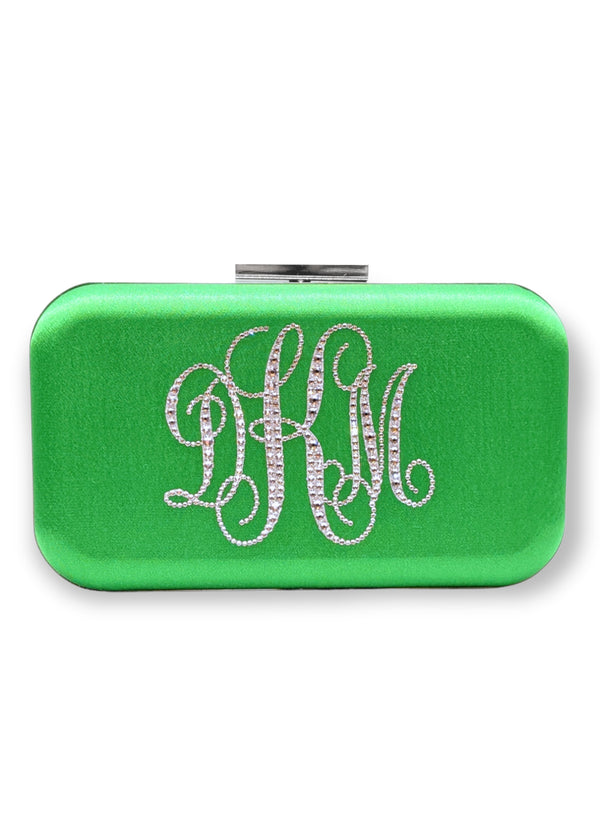 Glam Crystal Monogram Clutch