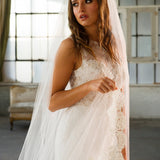 Grace Light Ivory Alencon Lace Cathedral Lace Veil