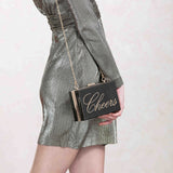 Irresistible Crystal "Cheers" Lucite Clutch