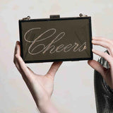 Irresistible Crystal "Cheers" Lucite Clutch