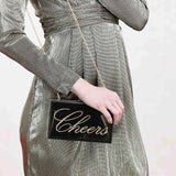 Irresistible Crystal "Cheers" Lucite Clutch