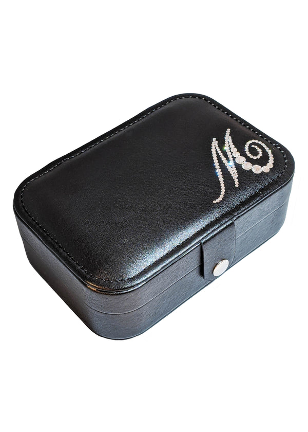 Crystal Monogram Travel Jewelry Box