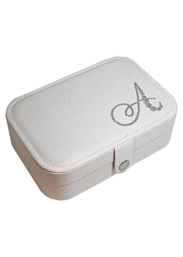 Crystal Monogram Travel Jewelry Box