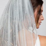 Kelly Cathedral Veil with Heavy Crystal Top and Hidden Heart Detail
