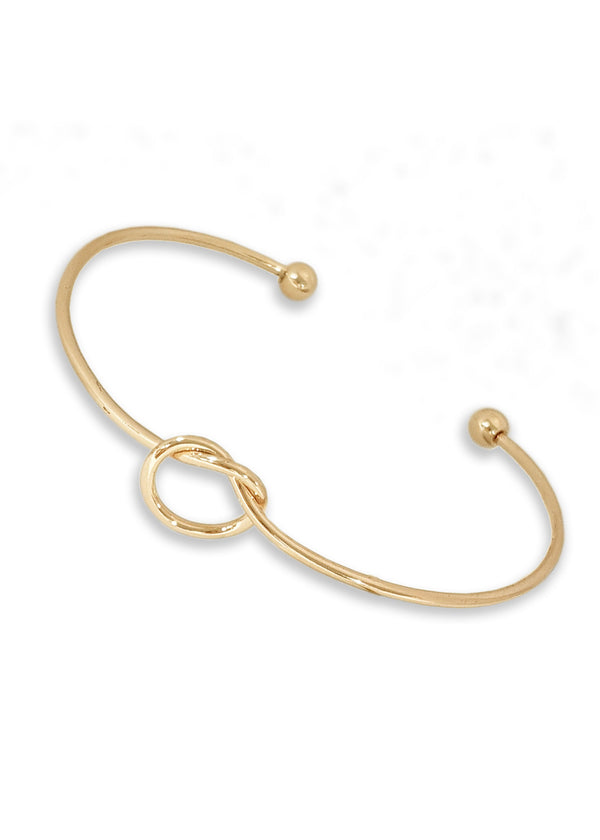 Knot Heart Bangle Bracelet