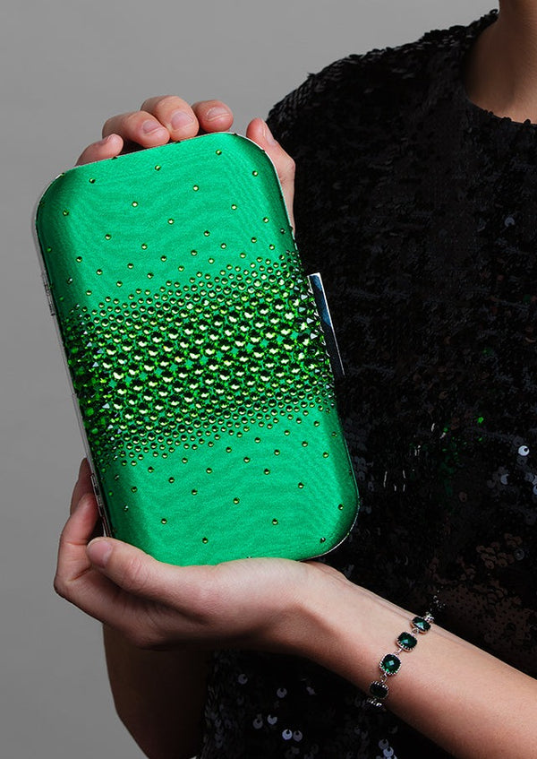Ella Kelly Green Crystal Clutch