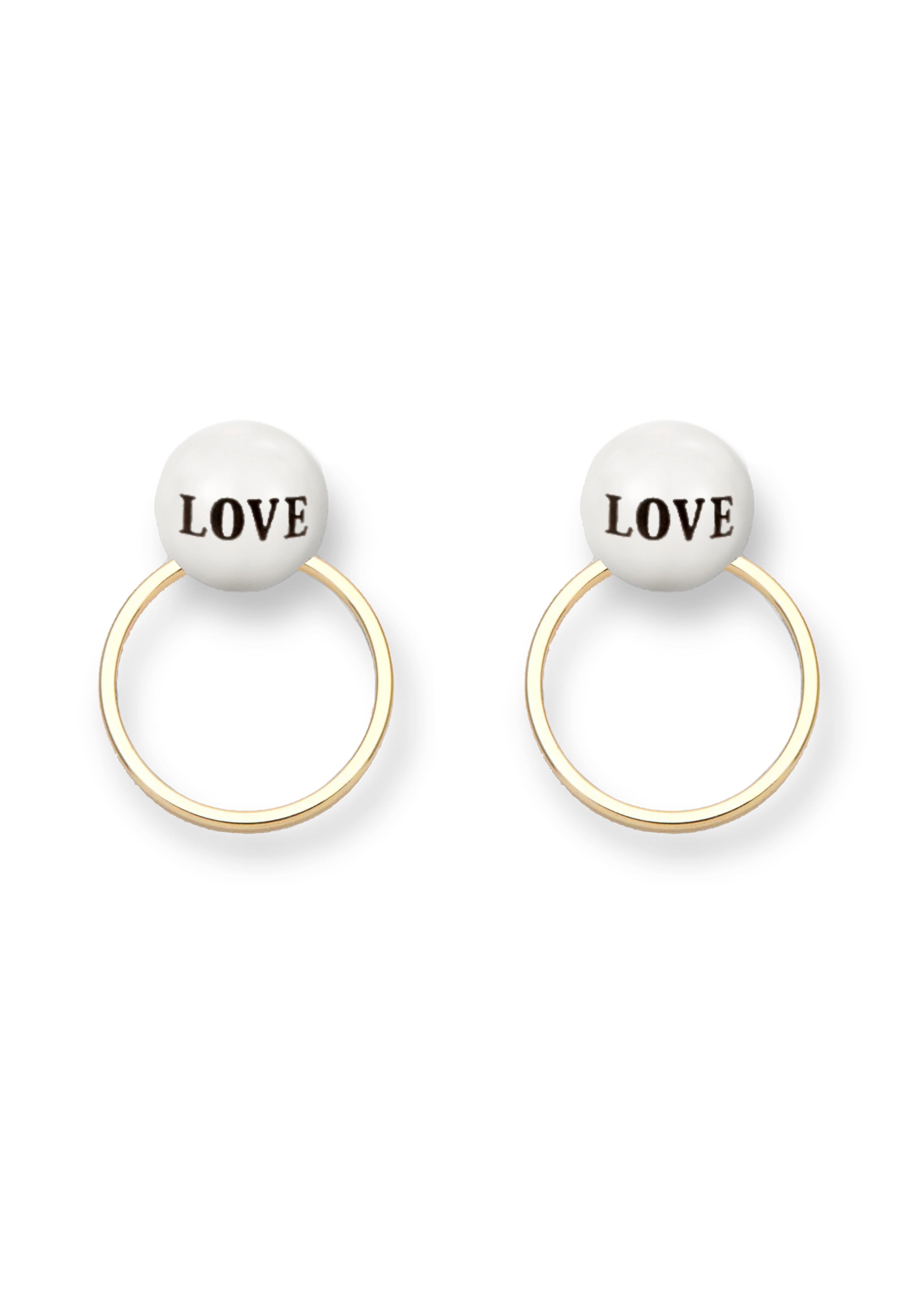 Love Pearl Stud Earrings