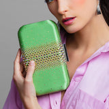 Ella Lime Green Crystal Clutch
