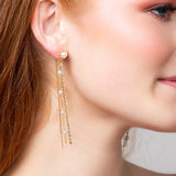 Maxie Crystal and Pearl Drop Earrings