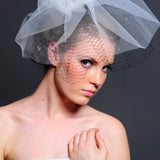 Antoinette Black and White Netting and Tulle "Hat" Cage Veil