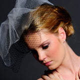 Antoinette Black and White Netting and Tulle "Hat" Cage Veil